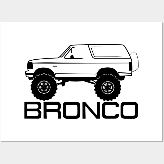 1992-1996 Bronco Side w/Tires, Black Print Wall Art by The OBS Apparel